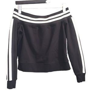 Good American Women’s Crop Top Black With White Stripes Size 1